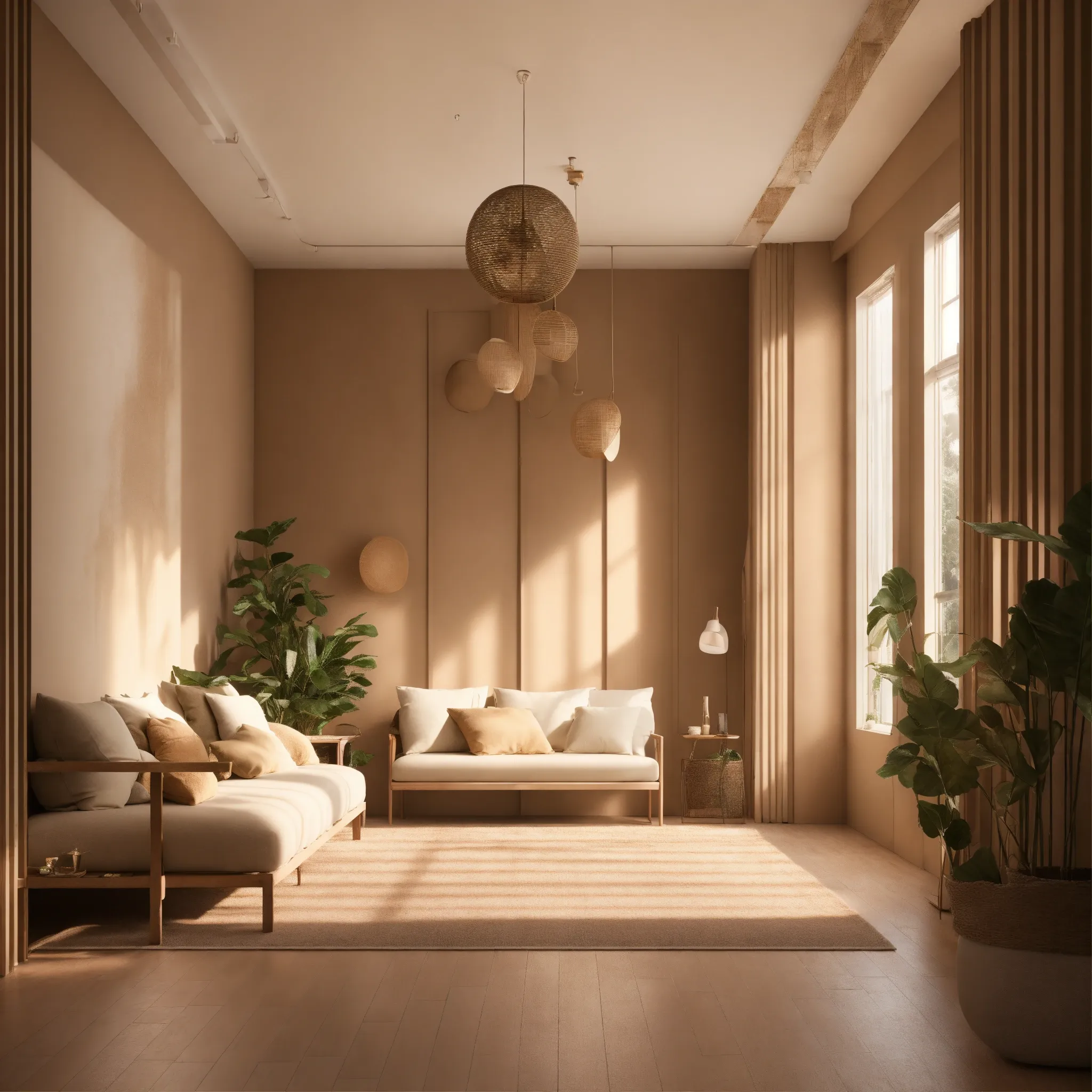 Peaceful meditation space with soundproof windows